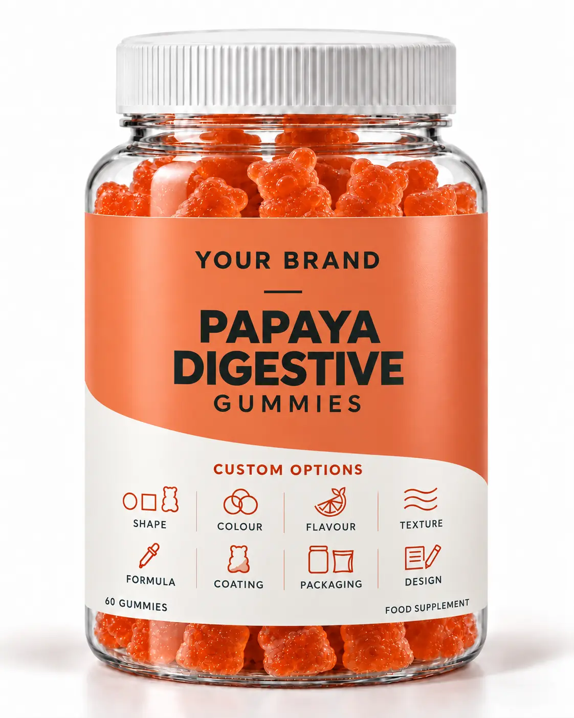 Papaya Digestive Gummies — Private Label Vitamin Gummies by Nutrade