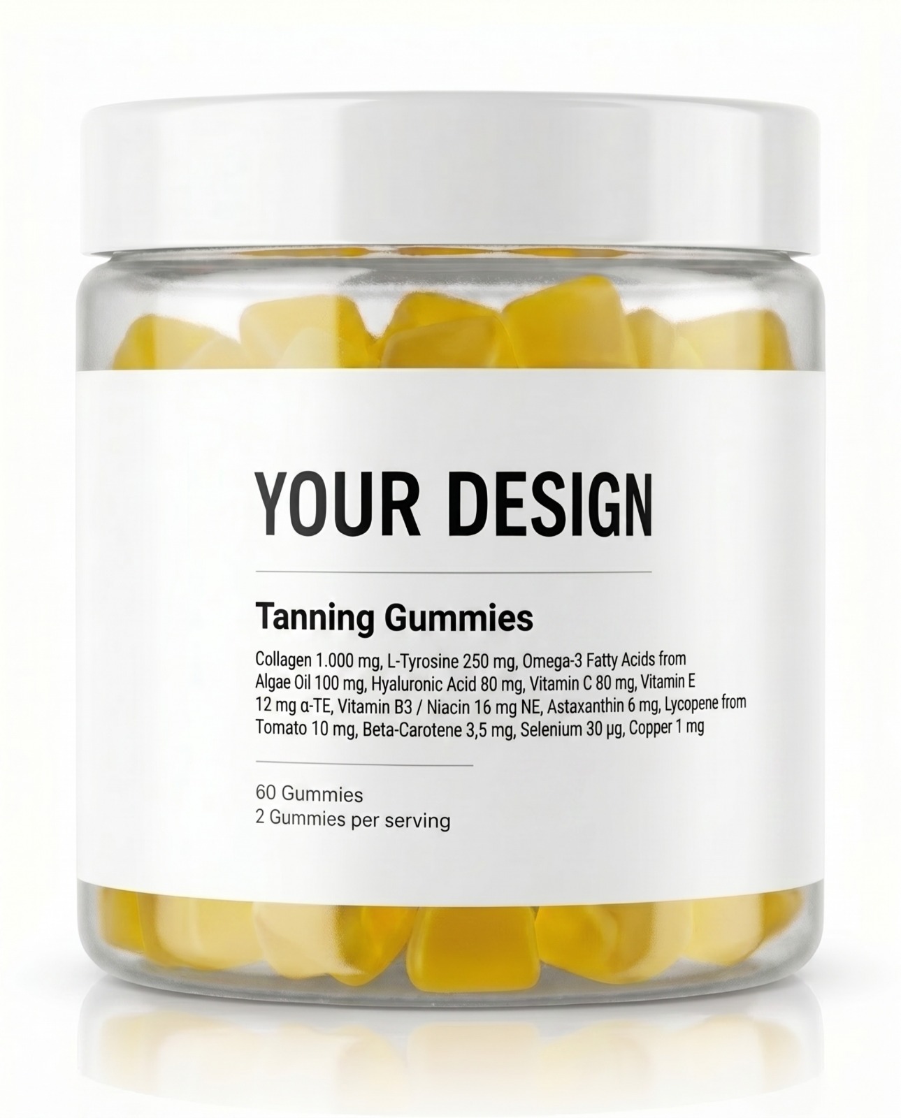 Tanning Gummies - Wide-Mouth Glass Jar