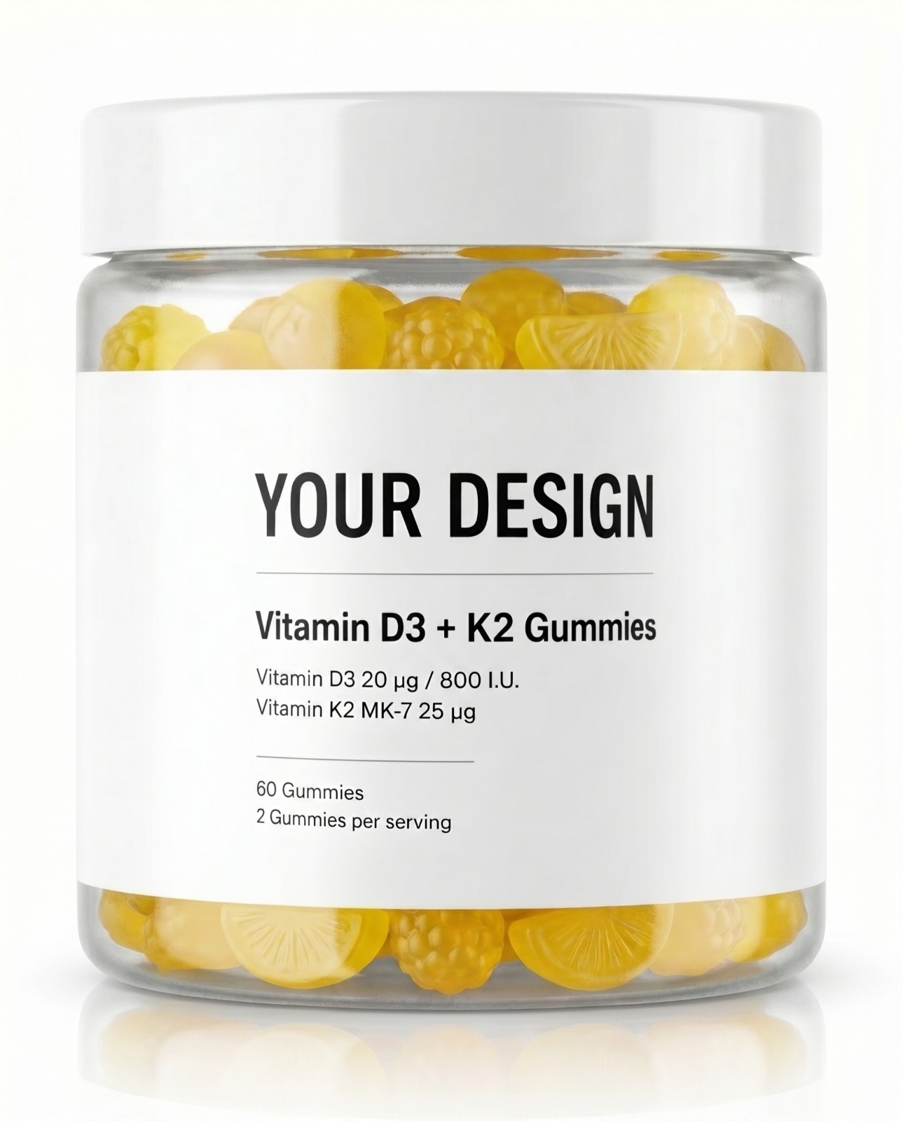 Vitamin D3 + K2 Gummies - Wide-Mouth Glass Jar